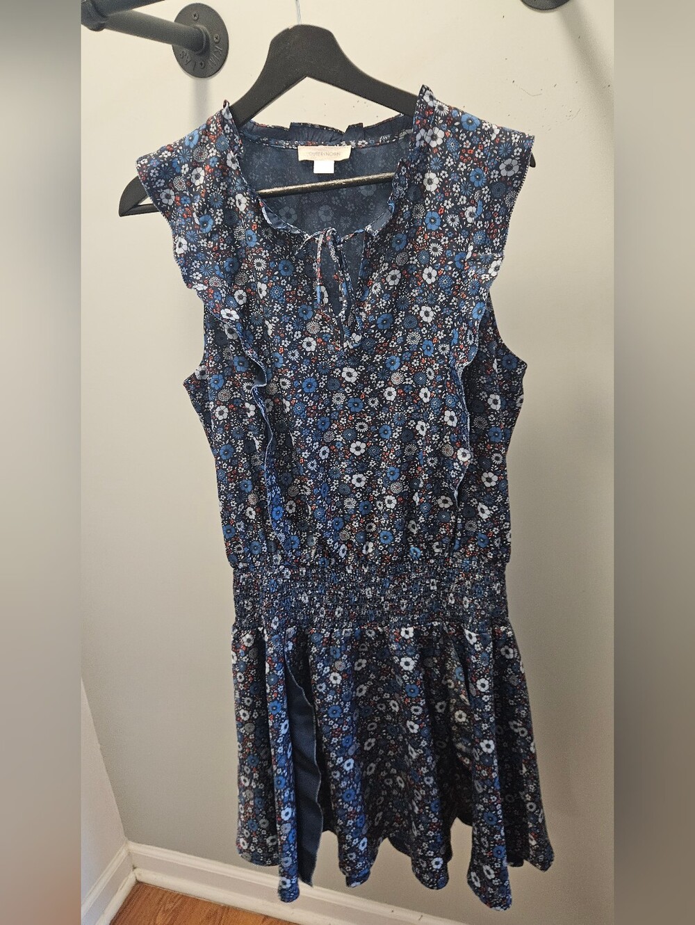 Outerknown Floral Smocked Waist Dress